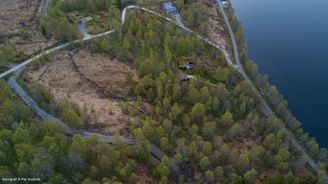Dronebilde over en del av Lykkja Hyttefelt