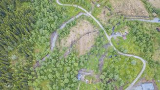 Dronebilde over en del av Lykkja Hyttefelt