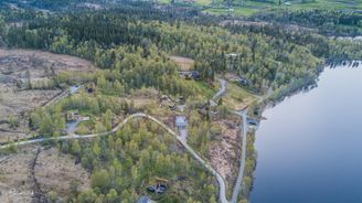 Dronebilde over en del av Lykkja Hyttefelt