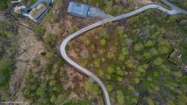 Dronebilde over en del av Lykkja Hyttefelt