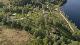 Dronebilde over en del av Lykkja Hyttefelt